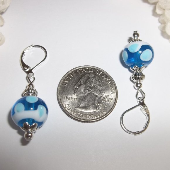 Blue Earring, Earrings, Blue Jewelry, Blue Dangle Earring, Earring, Earring 7667 - Picture 3 of 8